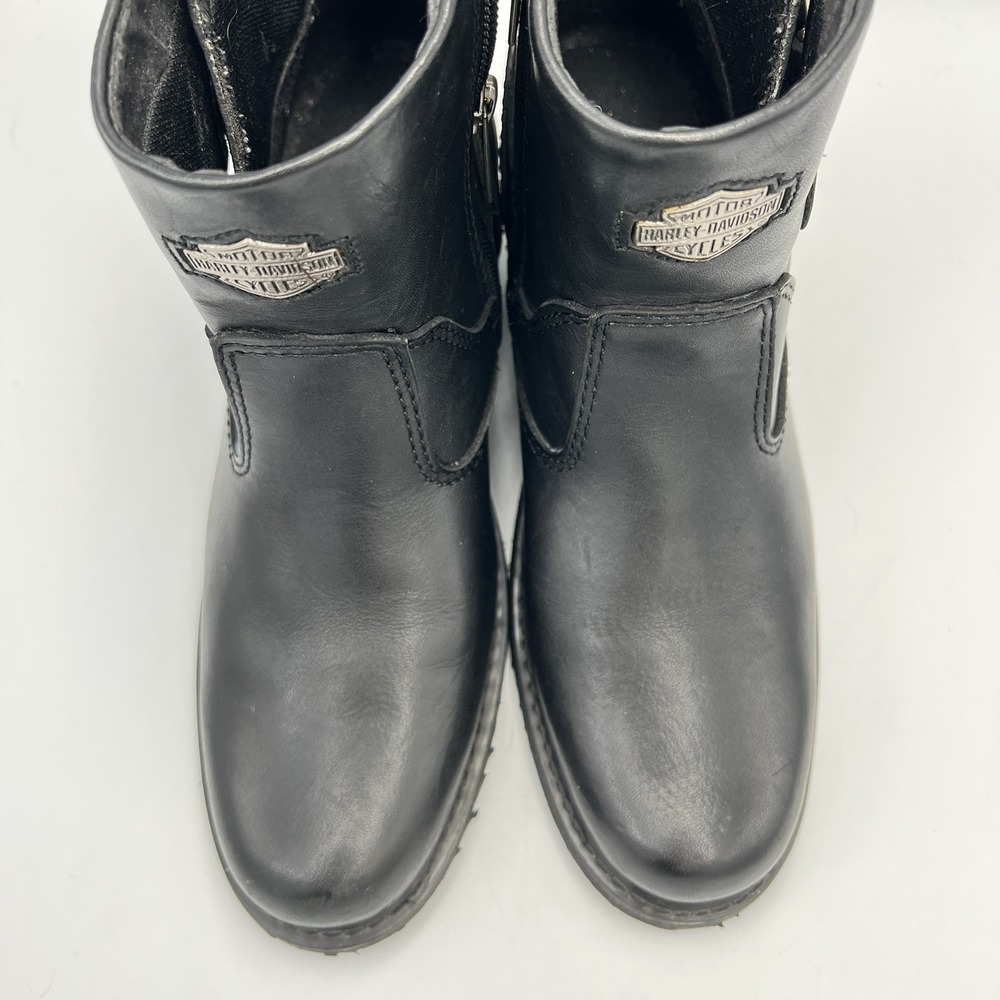 Harley Davidson Boots Womens 9 Black‎ Leather Double Buckle HD Motorcycle - Picture 9 of 10